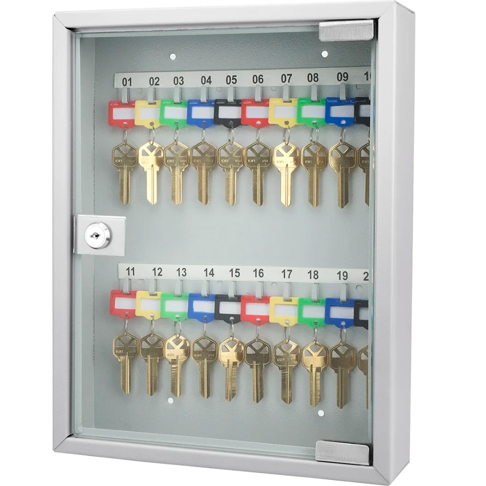 Barska Cb12952 20 Keys Lock Box Grey With Glass Door | Key Lock