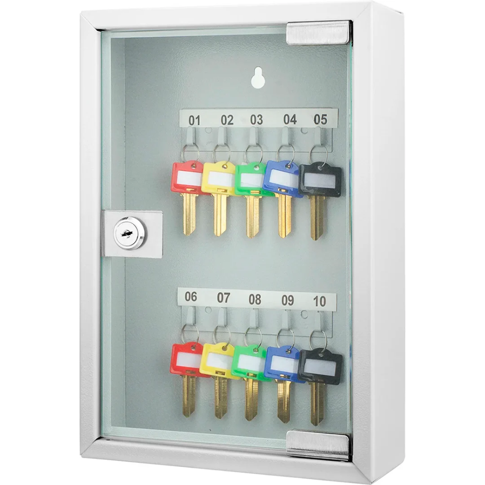 Barska Cb12986 10 Keys Lock Box Grey With Glass Door | Key Lock