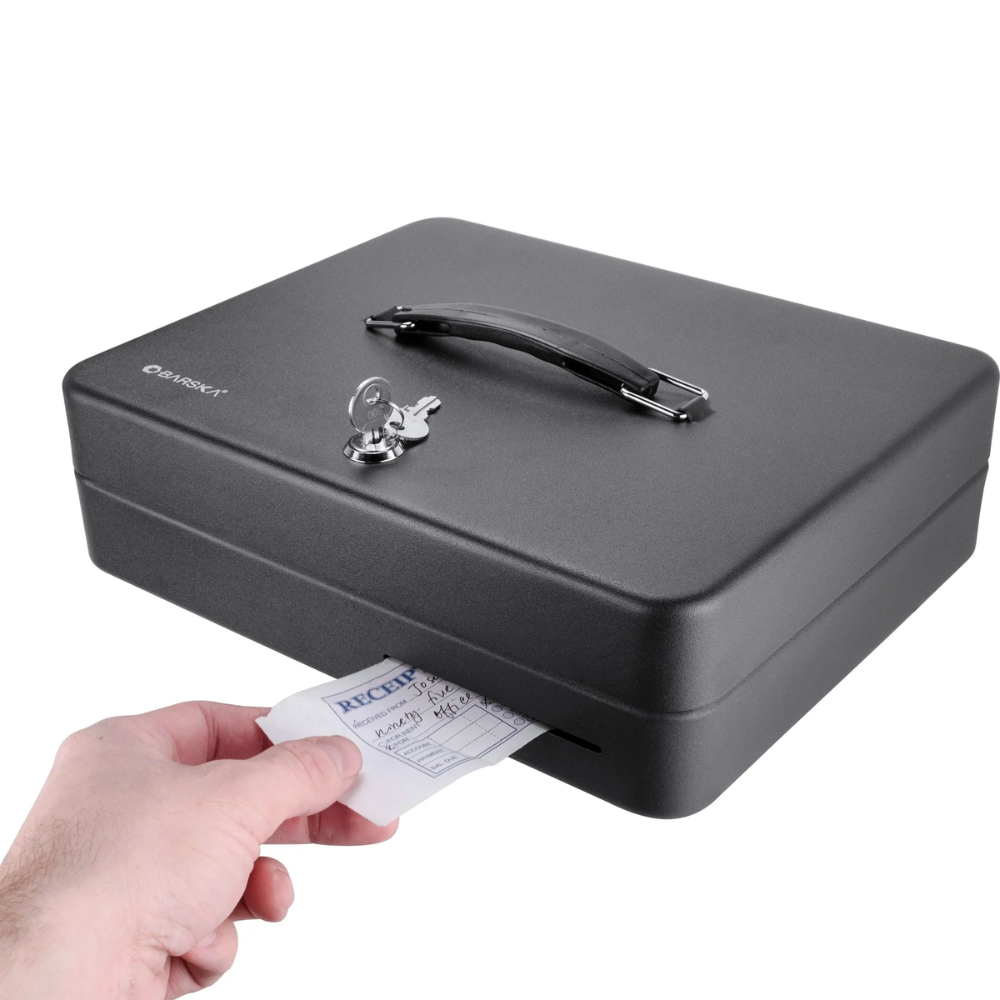 Barska Cb13052 12" Standard Fold Out Cash Box With Key Lock