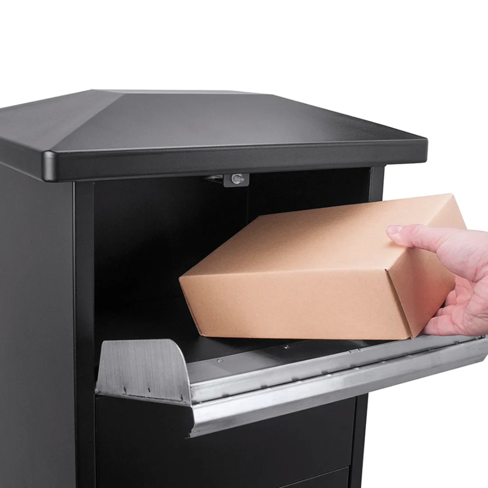 Barska Cb13332 Black Parcel Mailbox With Package Compartment Mpb-600 | Key Lock
