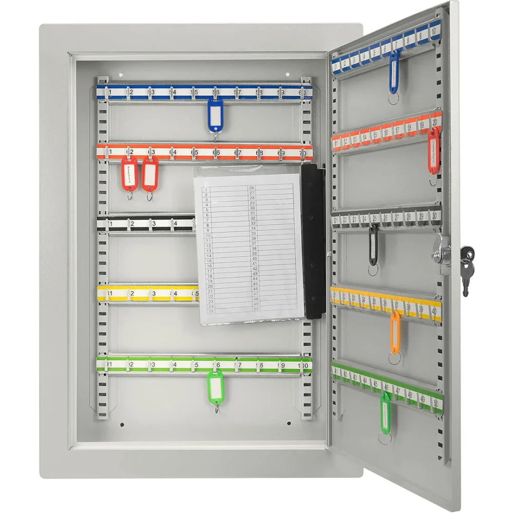 Barska Cb13534 100 Keys Adjustable In Wall Key Cabinet With Flange Gray | Key Lock