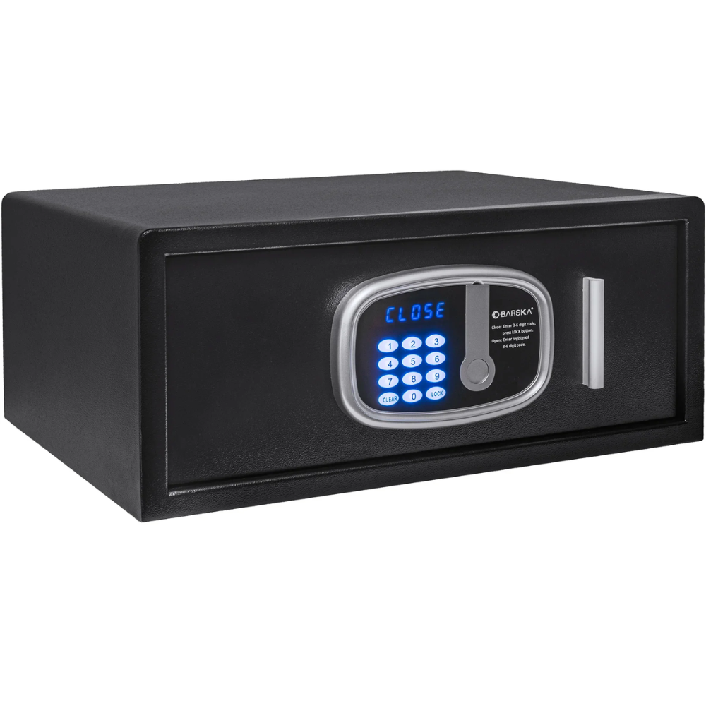 Barska HS13408 Front Open Drawer Hotel Safe | Keypad & Key Lock