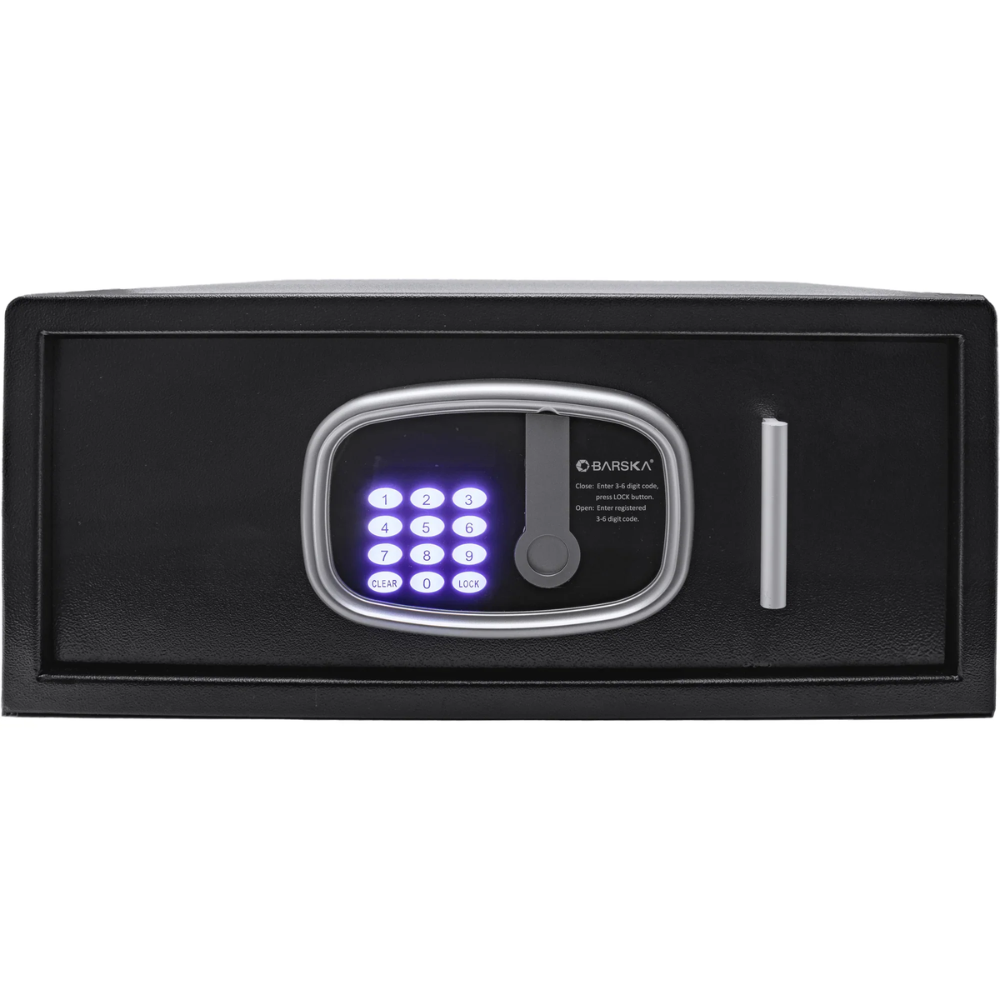 Barska HS13408 Front Open Drawer Hotel Safe | Keypad & Key Lock