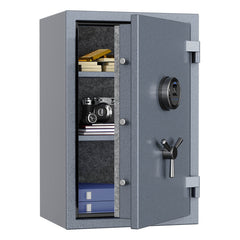 RPNB Grey Large Fireproof Safe with Fingerprint Sensor, Biometric Home Safe, RPFS66G