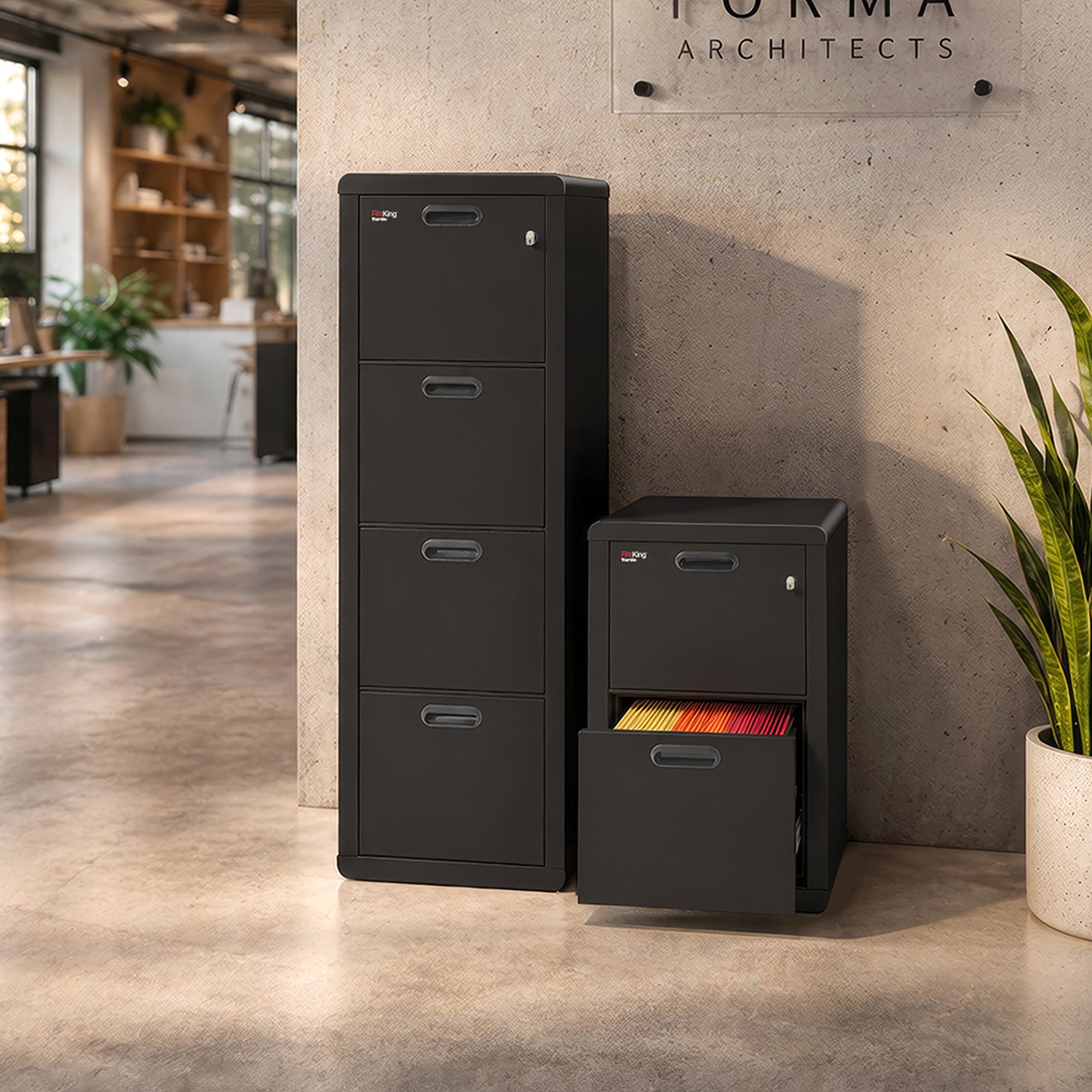FireKing Turtle Contour 1 Hour Fire Rated File Cabinet | Letter/Legal Filing | 2 or 4 Drawers