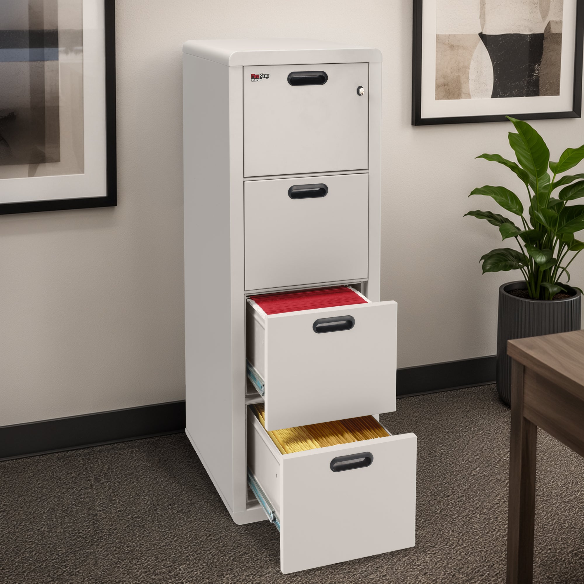 FireKing Turtle Contour 1 Hour Fire Rated File Cabinet | Letter/Legal Filing | 2 or 4 Drawers