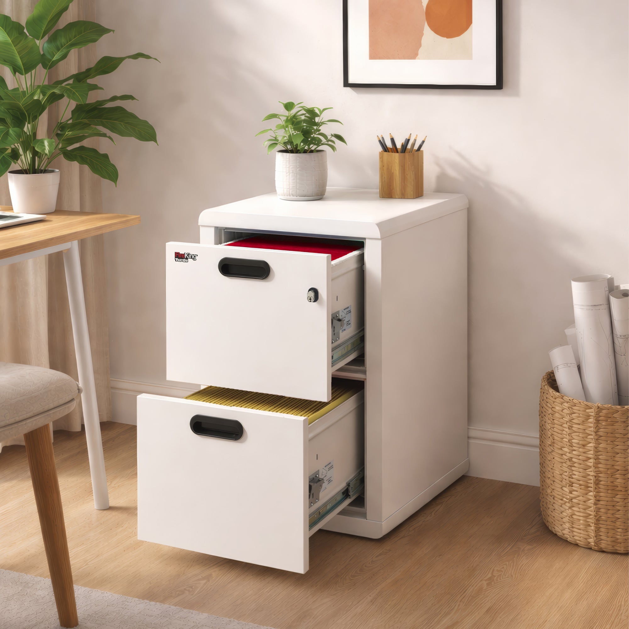 FireKing Turtle Contour 1 Hour Fire Rated File Cabinet | Letter/Legal Filing | 2 or 4 Drawers