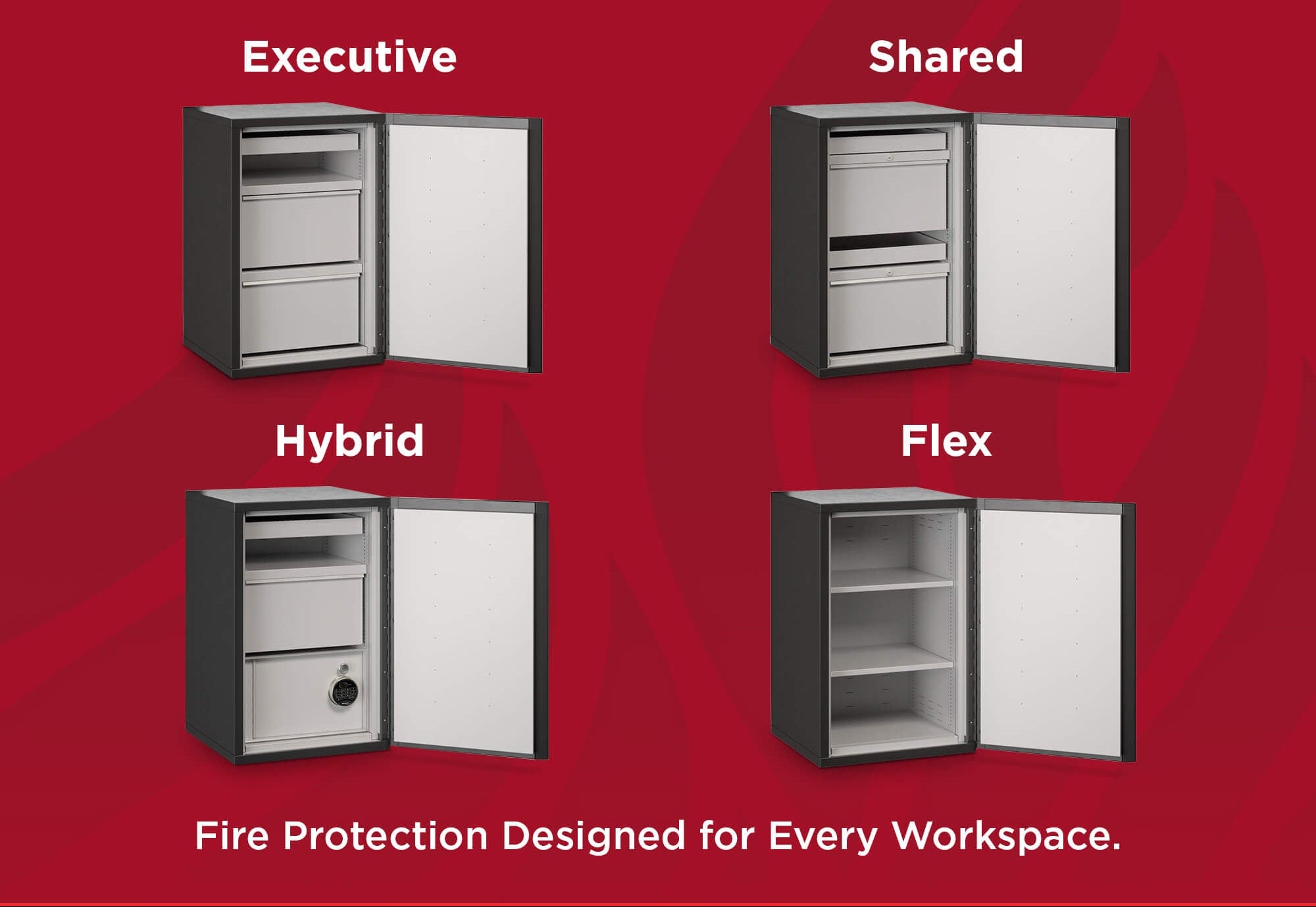 FireShield Edge Series 1 Hour Fire-Rated Storage Cabinet | Executive, Shared, Hybrid, or Flex Configurations