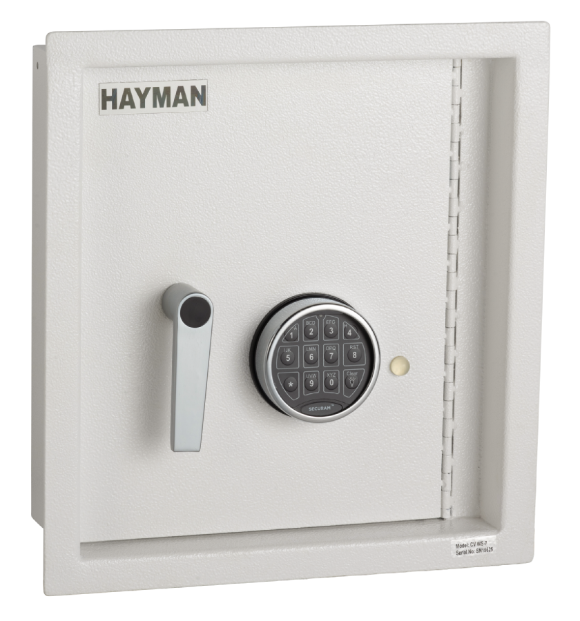 Hayman WS7 E Heavy Duty Wall Safe | Electronic Lock | Fits 6 Inch Wall