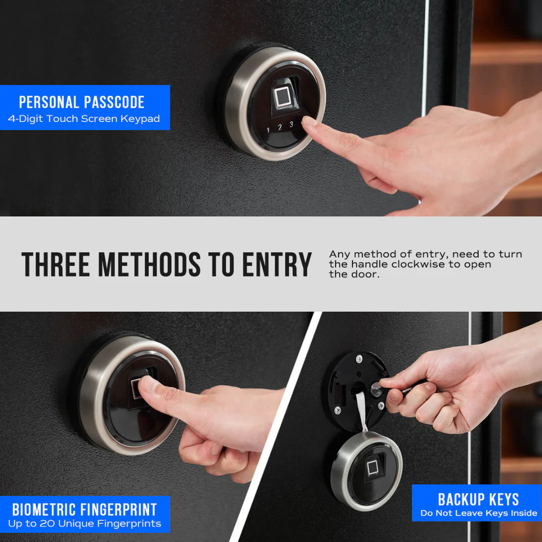 RPNB RP10FR Biometric Large 10 Gun Cabinet with Quick Access Electronic Digital Lock