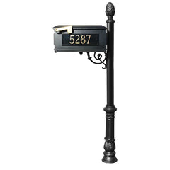 Qualarc LMC-703 Lewiston Mailbox post system with ornate base & pineapple finial