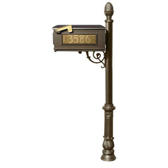 Qualarc LMC-703 Lewiston Mailbox post system with ornate base & pineapple finial