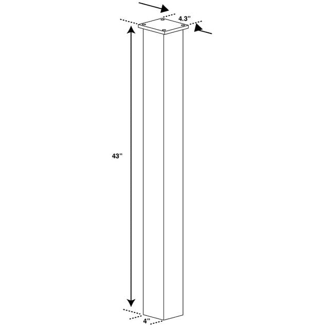 Mail Boss In Ground Steel Post 43" for Curbside Locking Mailbox