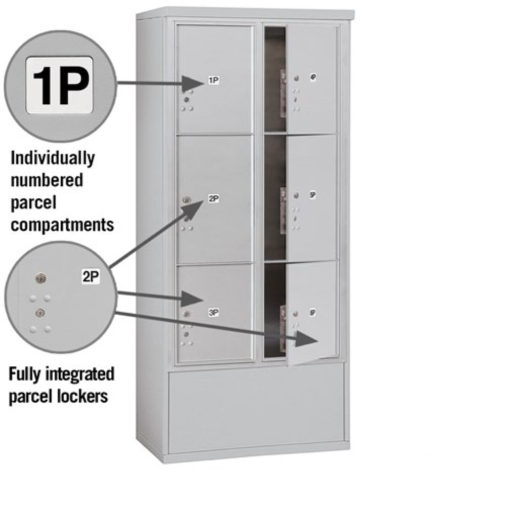 Maximum Height Free-Standing 4C Horizontal Parcel Locker | 6 Parcel Lockers with Private Access