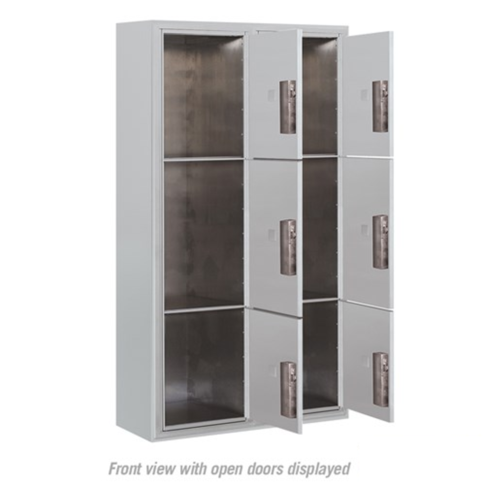 Maximum Height Surface Mounted 4C Horizontal Parcel Locker | 6 Parcel Lockers with Private Access