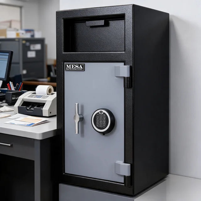 Mesa MFL2714E Depository Safe | B-Rated | Front Loading | 1.4 Cubic Feet | Electronic Lock