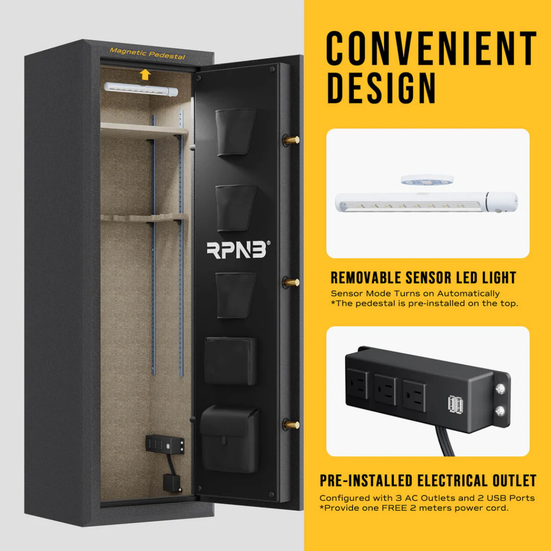 RPNB RPFS10-B 10 Gun Fireproof & Biometric Digital Safe for Rifles and Pistols