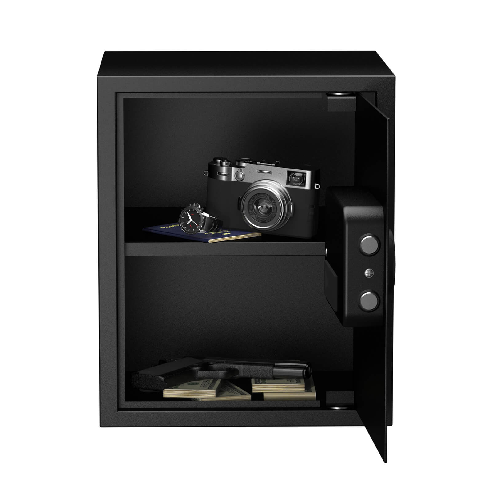 RPNB Home Storage Safe with Two Security Live Bolts, Small Jewelry Safe Lock Box - RP42ESA