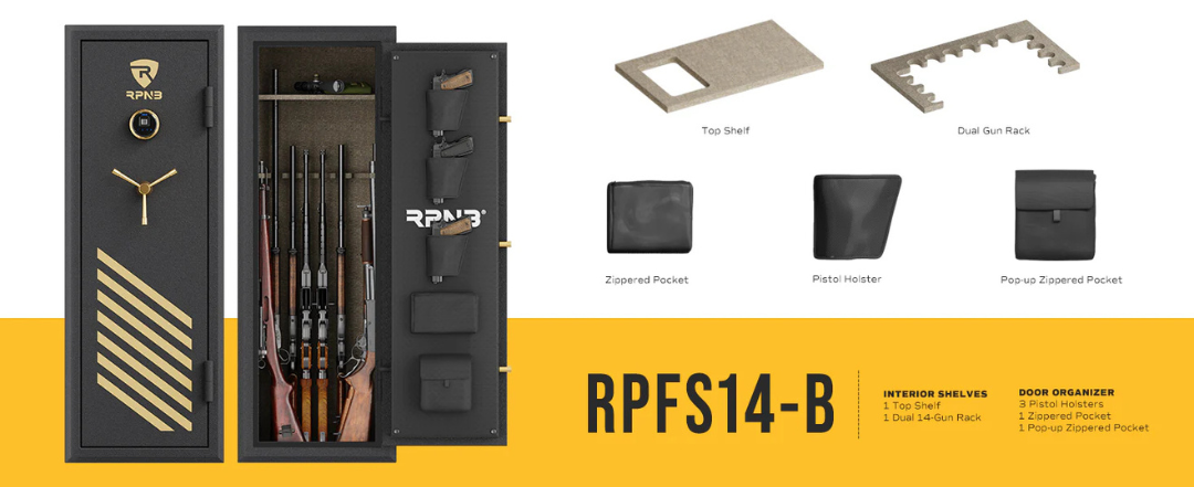 RPNB 14 Gun Fireproof Biometric Digital Safe (Black) RPFS14-B
