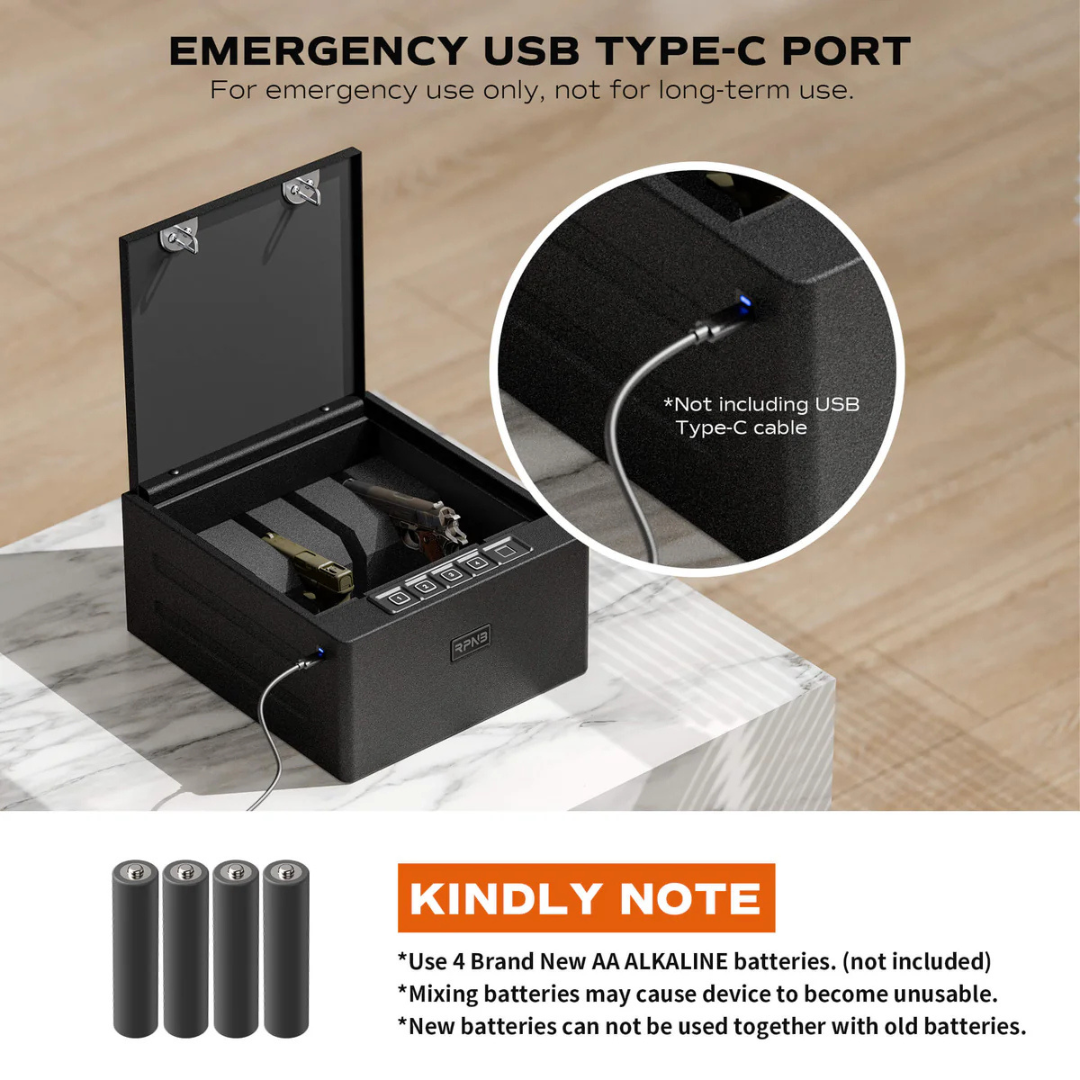 RPNB Biometric 4-Pistol High Capacity Gun Safe for Handguns RP2016