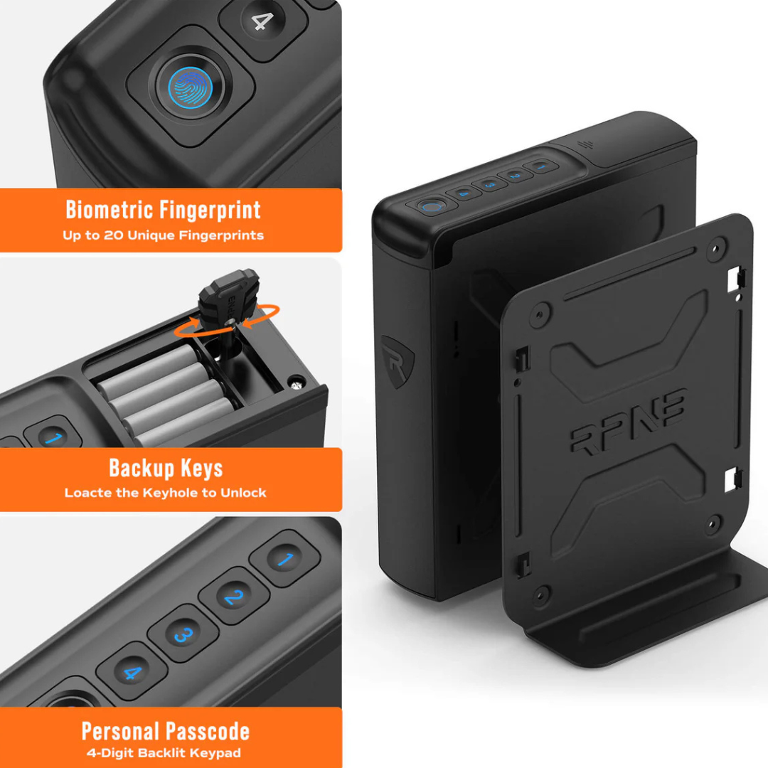 RPNB Biometric Handgun Safe with Quick Access Sliding Door RP2007