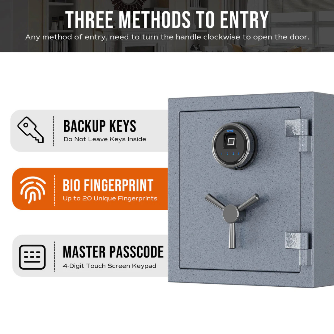 RPNB Grey Deluxe Fireproof Safe with Smart Touchscreen Keypad - RPFS40G