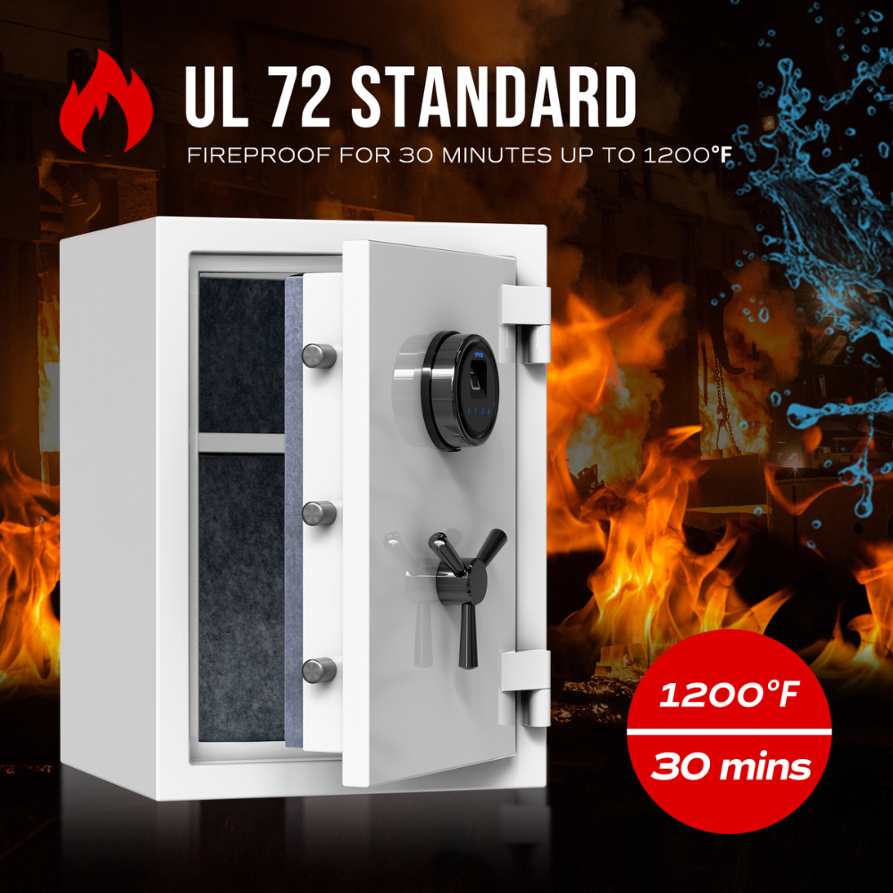 RPNB RPFS50W High Capacity White Digital Fireproof Safe with Adjustable Shelf | 1.29 Cubic Feet