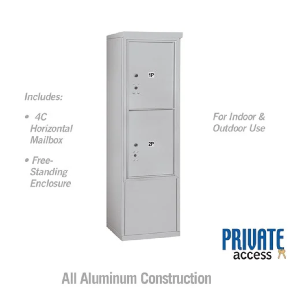 Salsbury 10 Door High Free-Standing 4C Horizontal Parcel Locker | 2 Parcel Lockers with Private Access