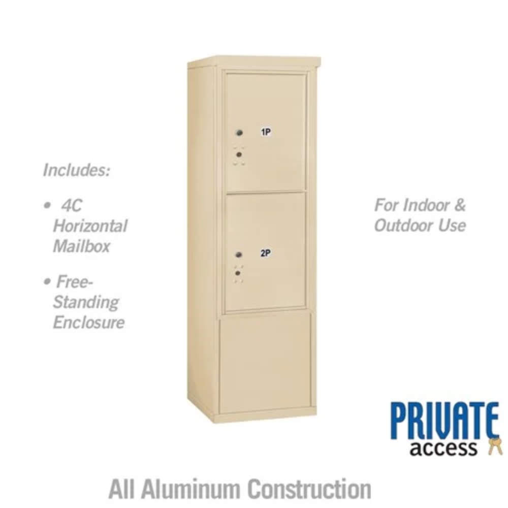 Salsbury 10 Door High Free-Standing 4C Horizontal Parcel Locker | 2 Parcel Lockers with Private Access