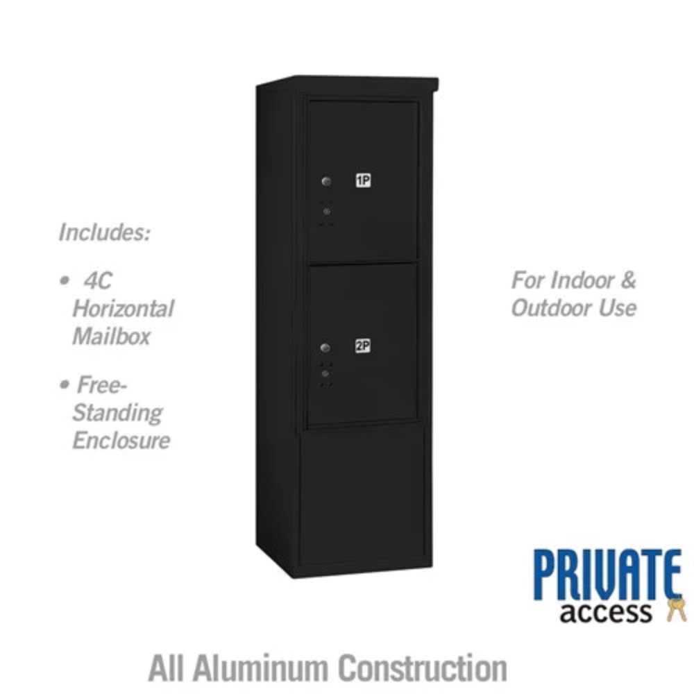 Salsbury 10 Door High Free-Standing 4C Horizontal Parcel Locker | 2 Parcel Lockers with Private Access