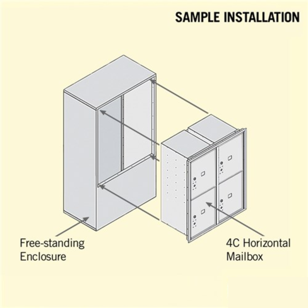 Salsbury 10 Door High Free-Standing 4C Horizontal Parcel Locker | 4 Parcel Lockers  with Private Access