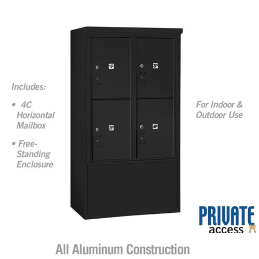 Salsbury 10 Door High Free-Standing 4C Horizontal Parcel Locker | 4 Parcel Lockers  with Private Access