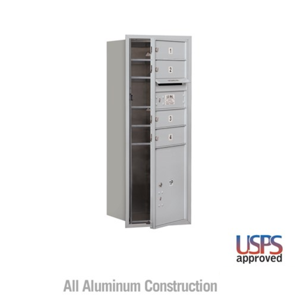 Salsbury 10 Door High Recessed Mounted 4C Horizontal Mailbox | 4 Doors and 1 Parcel Locker  with USPS Access - Front Loading