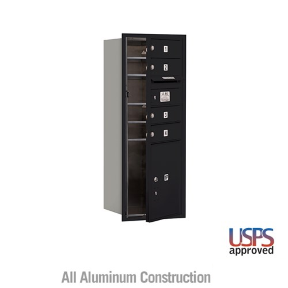 Salsbury 10 Door High Recessed Mounted 4C Horizontal Mailbox | 4 Doors and 1 Parcel Locker  with USPS Access - Front Loading