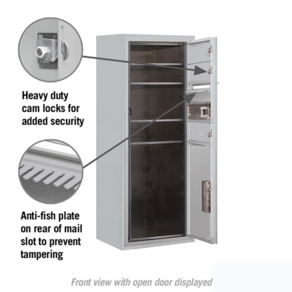 Salsbury 10 Door High Surface Mounted 4C Horizontal Mailbox | 3 Doors and 1 Parcel Locker with Private Access