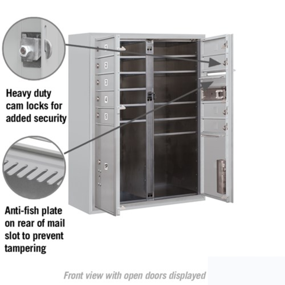 Salsbury 10 Door High Surface Mounted 4C Horizontal Mailbox | 9 Doors and 2 Parcel Lockers  with Private Access