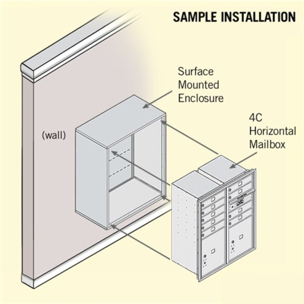 Salsbury 10 Door High Surface Mounted 4C Horizontal Mailbox | 9 Doors and 2 Parcel Lockers  with Private Access