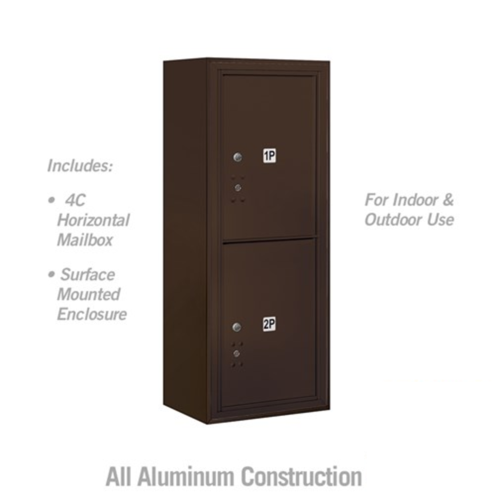 Salsbury 10 Door High Surface Mounted 4C Horizontal Parcel Locker | 2 Parcel Lockers  with Private Access