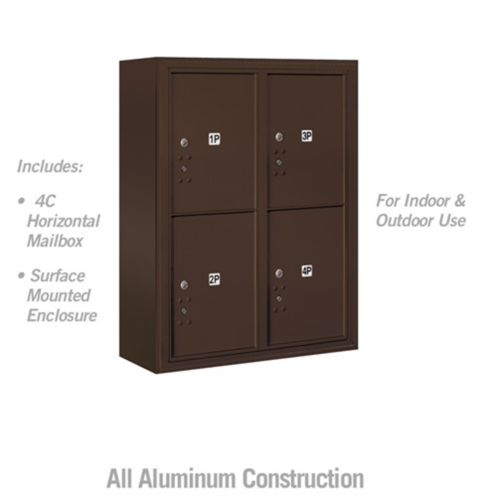 Salsbury 10 Door High Surface Mounted 4C Horizontal Parcel Locker | 4 Parcel Lockers with Private Access