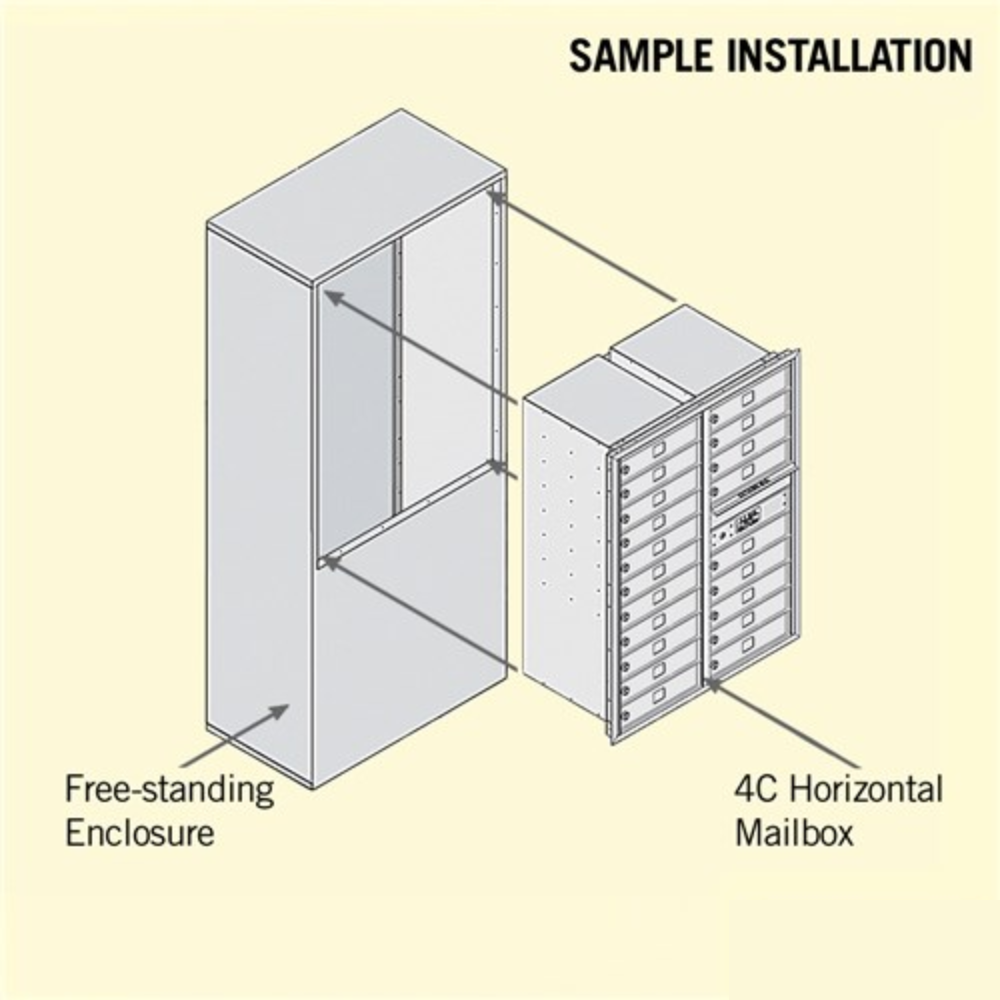 Salsbury 11 Door High Free-Standing 4C Horizontal Mailbox | 20 Doors  with Private Access