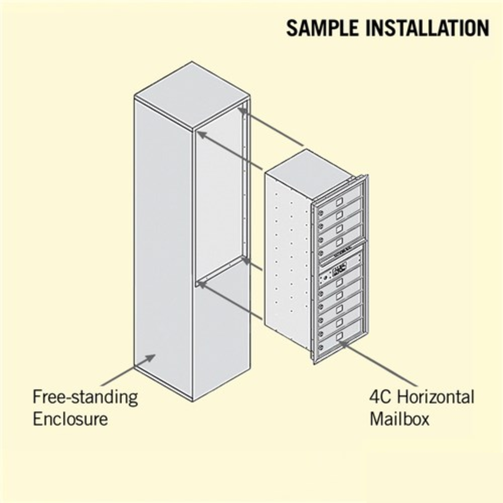 Salsbury 11 Door High Free-Standing 4C Horizontal Mailbox | 9 Doors  with Private Access