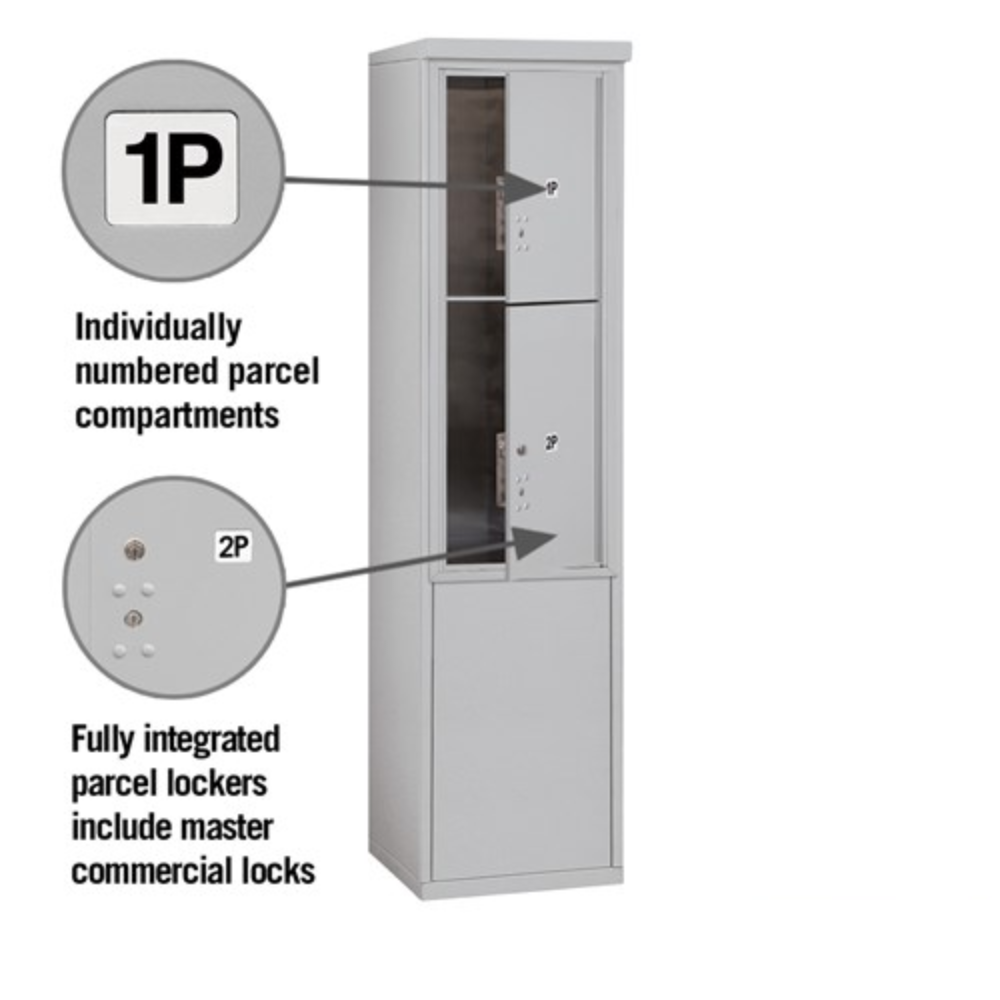 Salsbury 11 Door High Free-Standing 4C Horizontal Parcel Locker | 2 Parcel Lockers with Private Access