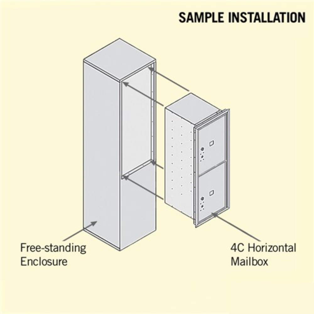 Salsbury 11 Door High Free-Standing 4C Horizontal Parcel Locker | 2 Parcel Lockers with Private Access