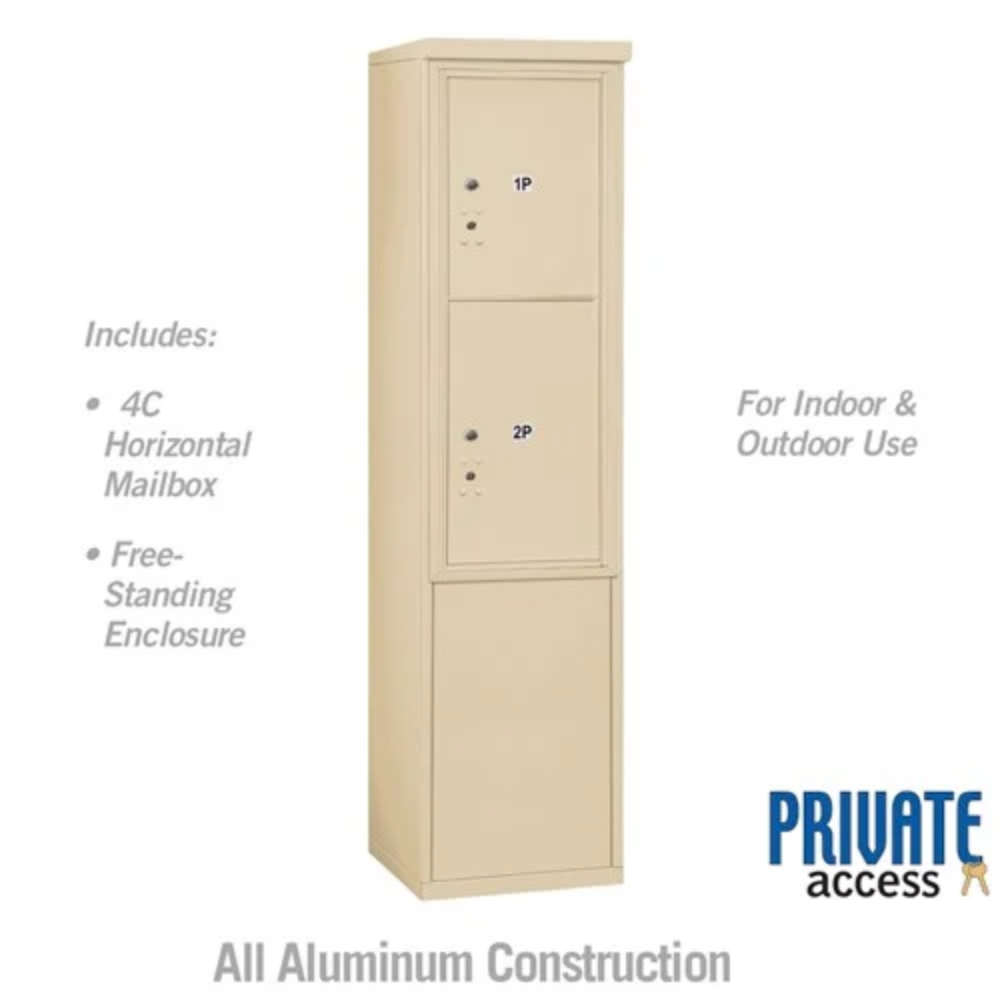 Salsbury 11 Door High Free-Standing 4C Horizontal Parcel Locker | 2 Parcel Lockers with Private Access