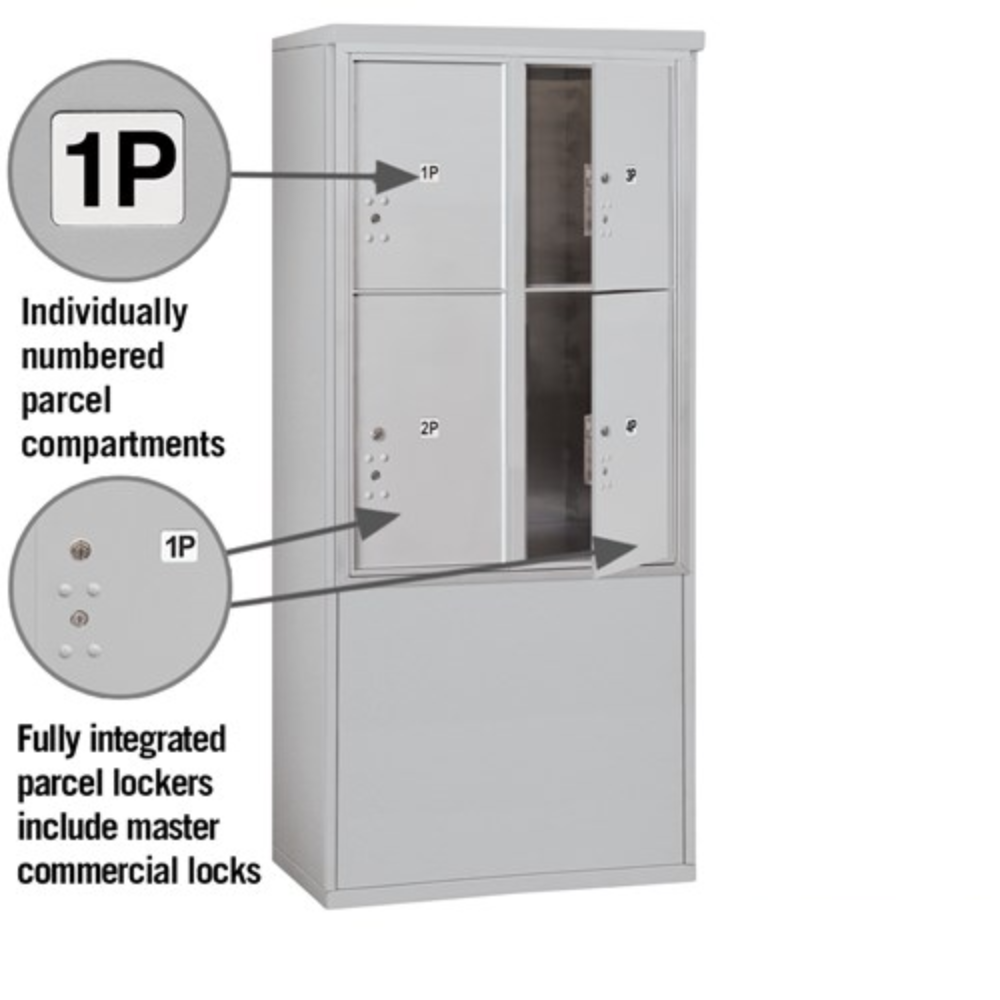 Salsbury 11 Door High Free-Standing 4C Horizontal Parcel Locker | 4 Parcel Lockers  with Private Access