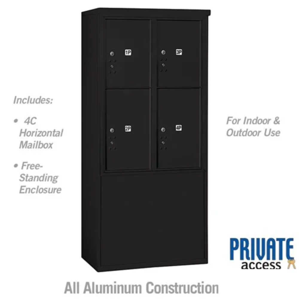 Salsbury 11 Door High Free-Standing 4C Horizontal Parcel Locker | 4 Parcel Lockers  with Private Access