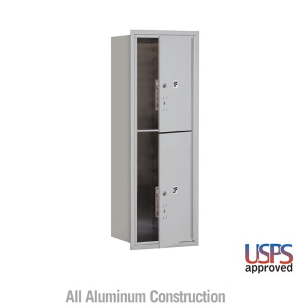 Salsbury 11 Door High Recessed Mounted 4C Horizontal Parcel Locker | 2 Parcel Lockers with USPS Access - Front Loading