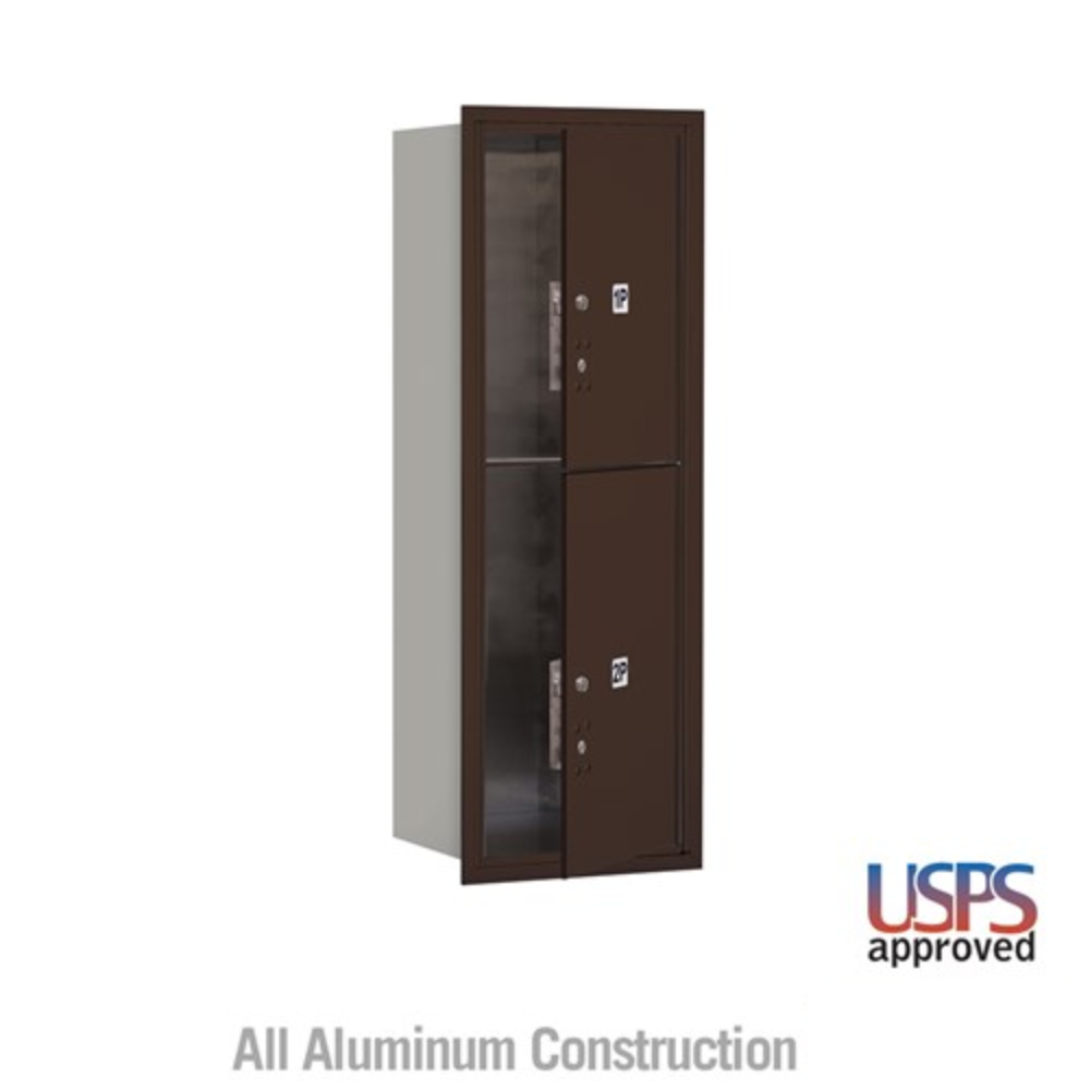 Salsbury 11 Door High Recessed Mounted 4C Horizontal Parcel Locker | 2 Parcel Lockers with USPS Access - Front Loading