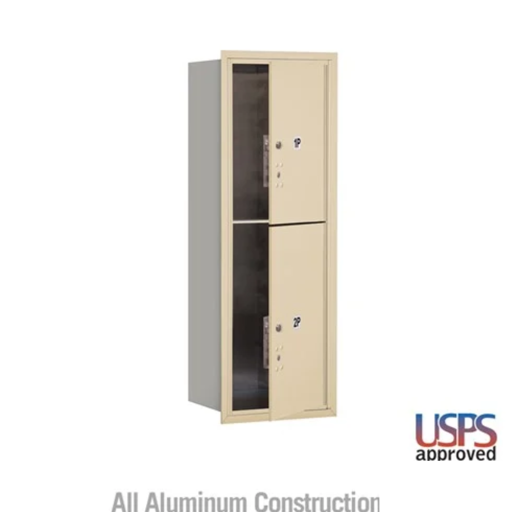 Salsbury 11 Door High Recessed Mounted 4C Horizontal Parcel Locker | 2 Parcel Lockers with USPS Access - Front Loading