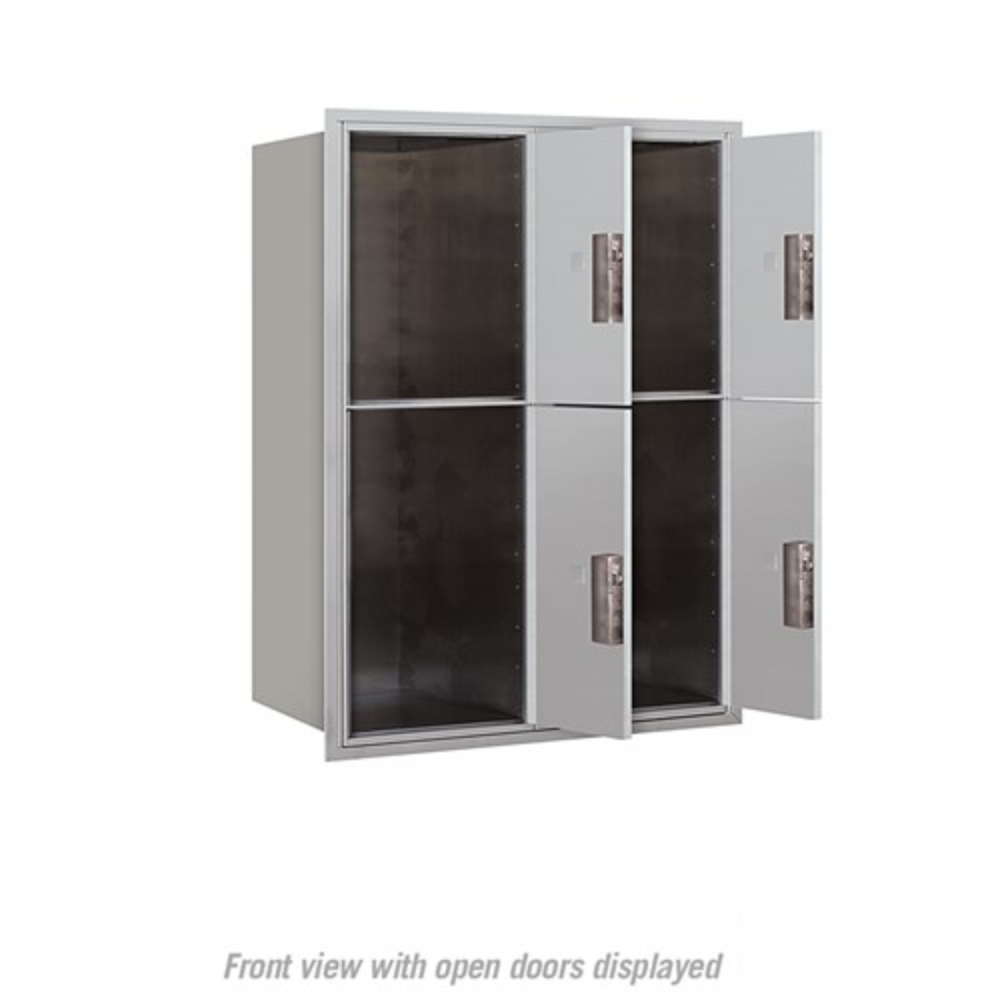 Salsbury 11 Door High Recessed Mounted 4C Horizontal Parcel Locker | 4 Parcel Lockers with USPS Access - Front Loading